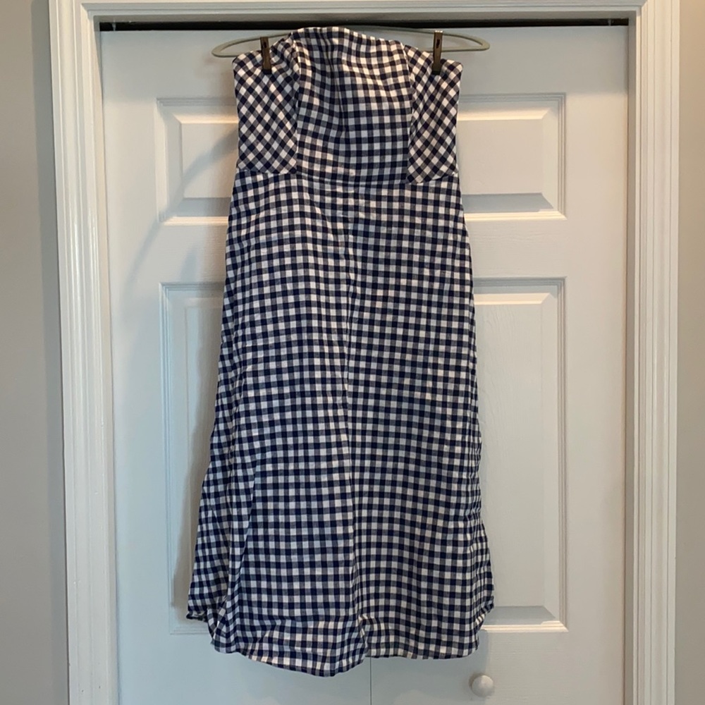 NWT Draper James strapless midi gingham dress
